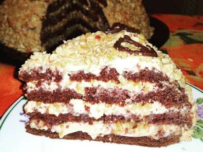 Шоколадно-ореховый торт Сникерс