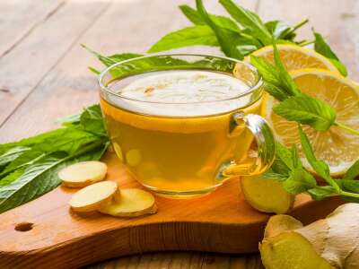 Чай с лимоном, имбирем и мятой