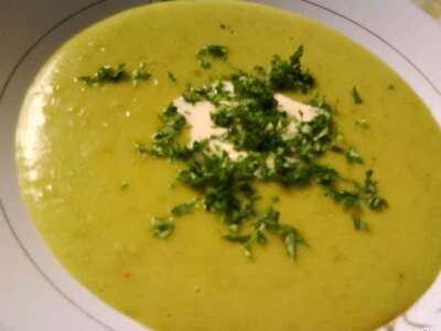 Суп-крем из картофеля с зеленым горошком